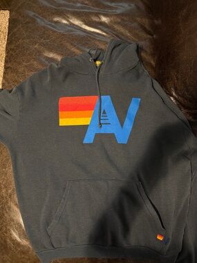 Aviator Nation Hoodie with Retro Stripe 'AV' Graphic